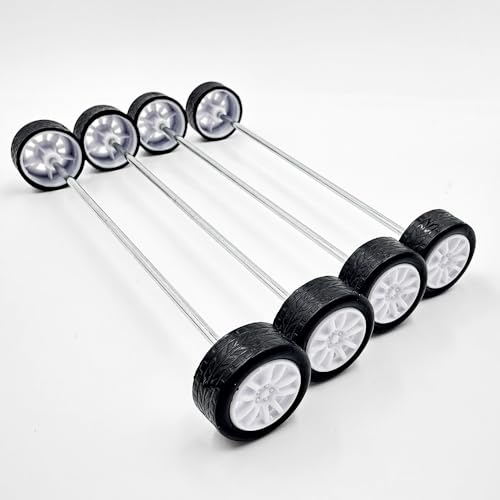 10PCS Toy Car Wheels 18mm Rubber Tire with 5PCS Shaft Round Axles for for DIY Model Toy RC Car Accessories Parts (2X18MM) - style: 2X18MM
