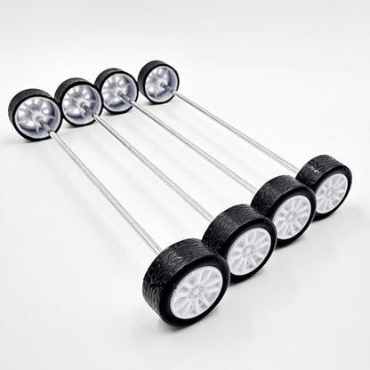 10PCS Toy Car Wheels 18mm Rubber Tire with 5PCS Shaft Round Axles for for DIY Model Toy RC Car Accessories Parts (2X18MM) - style: 2X18MM