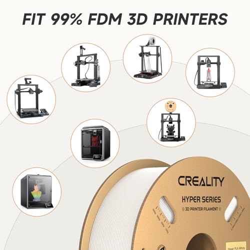 Official CREALITY Hyper PLA Filament 1.75mm White 2KG, 30-600mm/s High Speed PLA Rapid 3D Printer Filament, 2 Pack 1kg Spool(2.2lbs), Dimensional Accuracy +/-0.02mm, Fit Most FDM 3D Printer - color: White & White