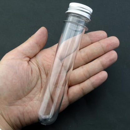 6-Pack Plastic Test Tubes with Screw Caps 45ml Clear Laboratory Tubes for Science Experiments, Party Decorations, Samples, Candies, Bath Salts & Storage