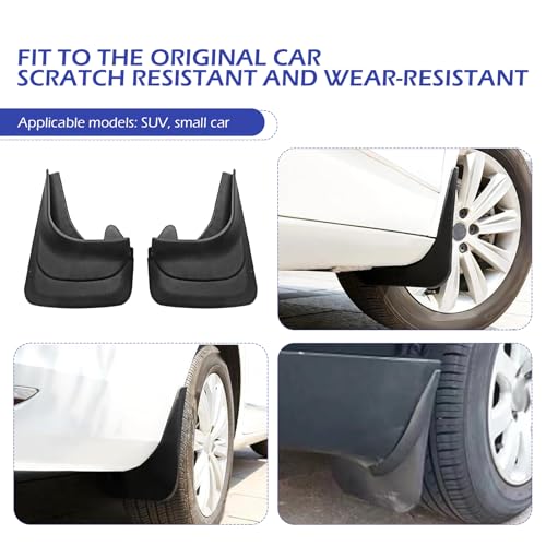 2PCS Car Mud Flaps, Anti-Scratch & Anti-Collision Vehicle Mud Flaps, Front Rear Tire Splash Guards, Universal for Most Cars, Trucks, SUVs (Black)