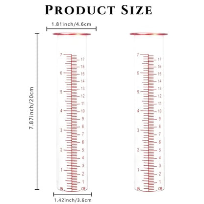 7'' Capacity Rain Gauge Replacement Tube Glass, 2 Pcs - color: Red-2 PCS