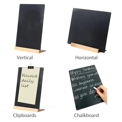 NEWNEWSHOW 1 Pack 8.7x12 Inch Tabletop Chalkboard with Wood Holder