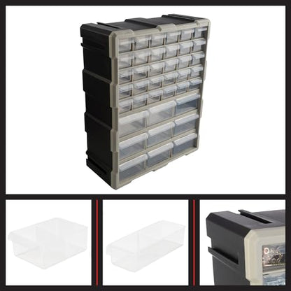 Stalwart 39-Drawer Plastic Small Parts Organizer, Black - style: 39 Drawers