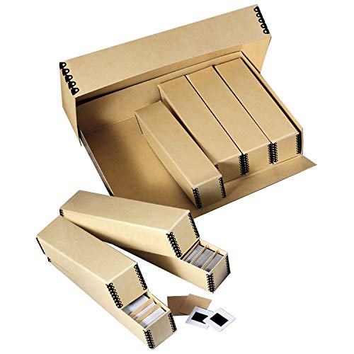 Lineco, Archival Slide Storage Box 15.5"x11.5"x3", with 6 Inner Cases, Tan - size: 1 Pack