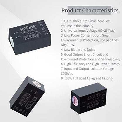 Mini Step-Down Power Supply, Intelligent Home Switching DC Power Module AC DC Isolated Power Module 220v to 5v, HLK PM01 AC DC Converter 220V to 5V（3PCS） - style: HLK-PM01