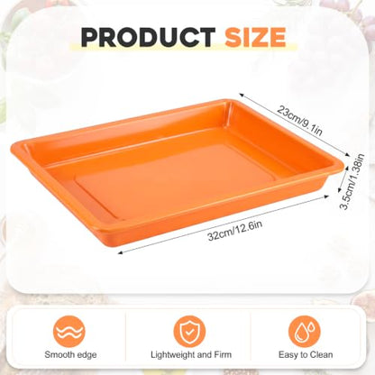 Ziliny 30 Pcs Plastic Trays for Serving Food Art Trays - color: Orange