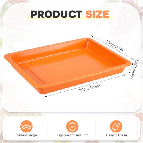Ziliny 30 Pcs Plastic Trays for Serving Food Art Trays - color: Orange