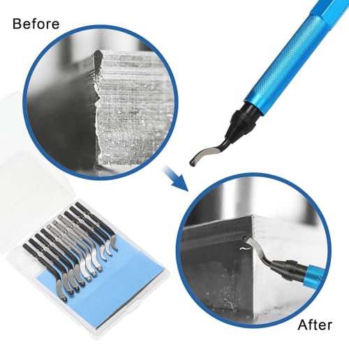 VASTOOLS Deburring Tool Set, 12PCS 3D Printer Cleaning Kit with 10 Blades & Micro Wire Cutter for Resin Plastic Metal Model Trimming and Burr Removal