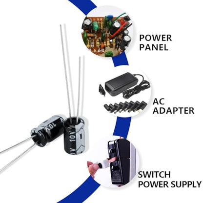 50 Pcs Electrolytic Capacitor 100uF 10V Aluminum Radial Electrolytic Capacitors - style: 10V 100uF