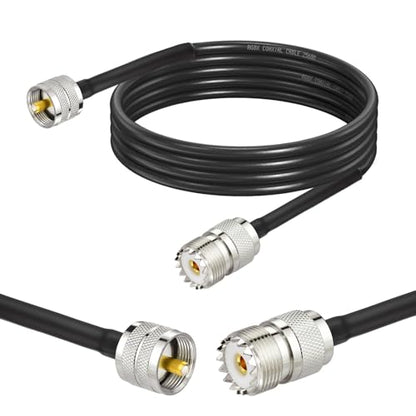 Yuslao PL-259 UHF CB Coax Cable 6FT, PL-259 UHF Male to Female Low Loss RG8X Jumper CB Radio Cable for HAM Radio, Antenna Analyzer, Dummy Load, SWR Meter - color: 6ft /200cm