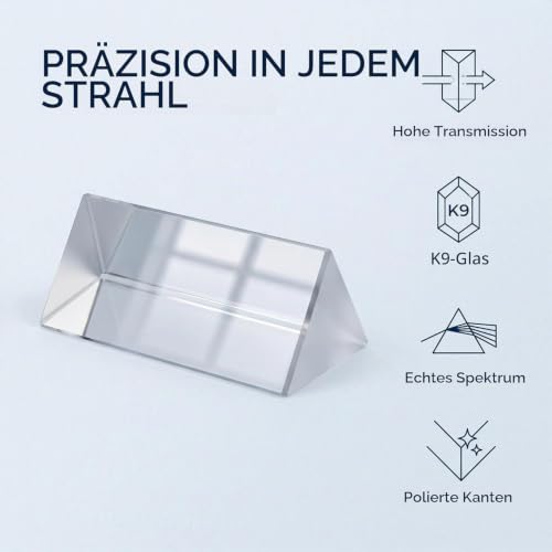 Mini Glass Crystal Triangular Prism, Rainbow Maker for Light Refraction Spectrum Learning, Photography Science Physics Teaching Prop (5cm)