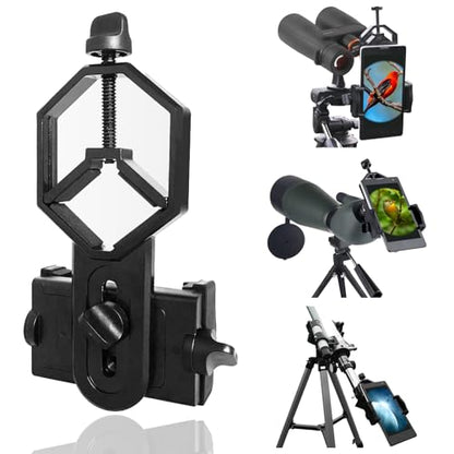 Eyeskey Universal Phone Adapter Mount – Ultra-Lightweight Clip for Binoculars, Telescopes & Microscopes | HD Video & Photo Capture for Hiking, Birding, Stargazing | Fits 99% Smartphones (Tripod-Ready)