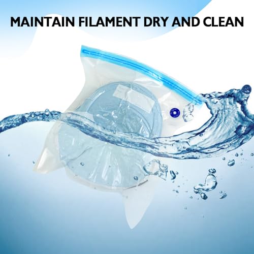 100 Pcs 3D Filament Storage Bags 13.4 x 11.8 Inch Reusable 3D Printer Filament Storage Bags and Humidity Indicator Cards Vacuum Sealed Kit with sealed bag clips pen pump for Keeping Files Dry