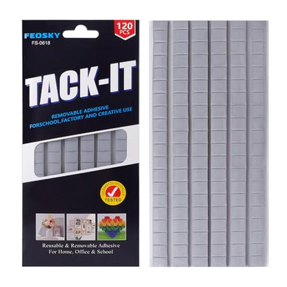 Feosky Adhesive Poster Sticky Tack Putty, Reusable and Removable Adhesive Putty, 120PCS, Mounting Putty for displaying Wall Paintings, Museum Art Photography, Picture, Crafts (Grey, Pack of 1) - color: Grey, size: 1Pack