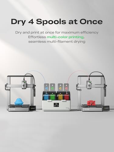 Creality Filament Dryer Box 4 Spools, Space Pi X4L Filament Storage Box, Max 85°C Temperature, Dual Independent Heating Chambers & Fan, Rapid Drying for PLA,PETG,TPU,ABS,PET,PC,ASA,PA,PAHT - size: Space Pi X4L