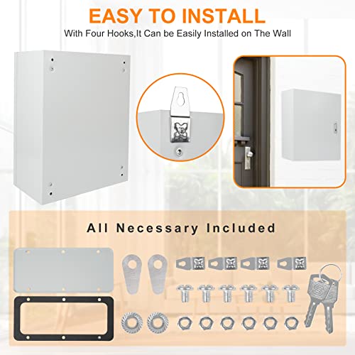 Cold Rolled Steel Electrical Box 20'' x 16'' x 8'' Indoor/Outdoor Thick Electrical Enclosure Box with Mounting Plate IP66 Weatherproof Anti-Rust and Anti-Corrosion (20'' x 16'' x 8'') - size: 20'' x 16'' x 8''