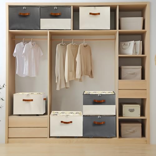Foyego 2 Pack Shoe Organizer for Closet, Shoe Storage with Wheels, Gray - color: Gray, size: 17"L x 17"W x 12 ½"H-2 Pack
