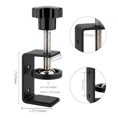 4-Pack 1 Inch Heavy Duty Mini C Clamps, Black Metal Desk Clamps with 0-1.38 Inch Clamping Capacity - Perfect For Workbenches, Diy Projects & Crafting(parallel clamps)