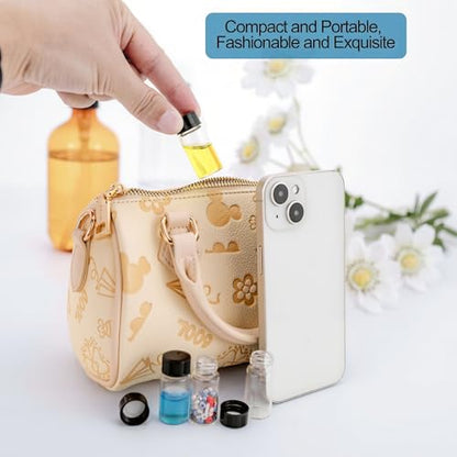 10Pcs 5ml (1/6oz) Clear Small Glass Bottles with Screw Caps - color: Clear, size: 5ml
