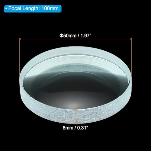 PATIKIL Concave Lens, 100mm Focal Length 50mm (1.97") Diameter Round Glass Magnifying Telescope Lens Trial Set Ground Edge for Lab Physics Class Optics, 4 Pcs - size: -100mm FL, 50mm Dia.
