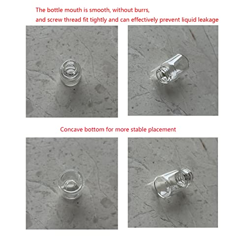 25PCS 2ml Clear Glass Small Vials with Screw Caps & Plastic Stoppers - size: 2ml