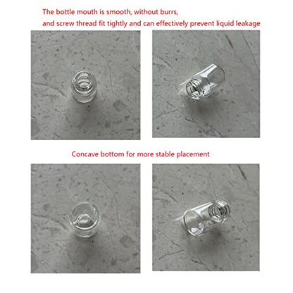 25PCS 2ml Clear Glass Small Vials with Screw Caps & Plastic Stoppers - size: 2ml
