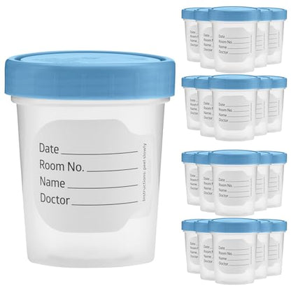 Vakly 4 oz Specimen Cups with Lids, Leak-Proof, 20 Pack