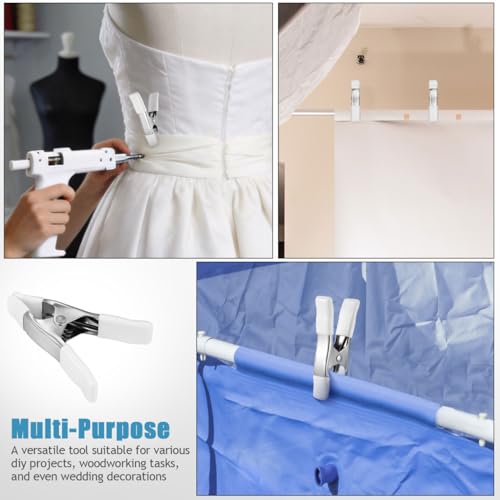 Generic 4PCS White Spring Clamps, 4'' Backdrop Clips with Steel Spring for Strong Grip, Hold Backdrops, Wood, Fabric & Crafts – for Photography Studio, Woodworking, Home Decor, 3.93×2.95×0.79 in"