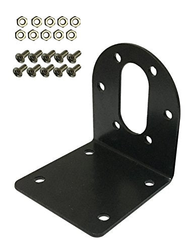 Black 37mm DC Gear Motors Mounting Bracket, Iron Anti-Rust Gearbox L-Shape Fixed Seat, Gear Reduction Motor Holder - size: 37mm