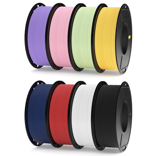 ELEGOO Matte PLA 3D Printer Filament Bundle 1.75mm 8 Colors 8 * 250g 1.75mm - color: 8*250g Mint Green/Lavender Purple/Black/White/Ruby Red/Navy Blue/Sakura Pink/Sunshine Yellow