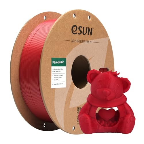 eSUN PLA Basic Filament 1.75mm Fire Engine Red, 1KG Spool (2.2 LBS) - color: 1.fire Engine Red, size: 1KG