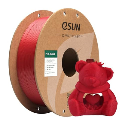 eSUN PLA Basic Filament 1.75mm Fire Engine Red, 1KG Spool (2.2 LBS) - color: 1.fire Engine Red, size: 1KG