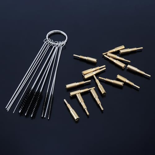 16 pcs Brass Carburetor Slow Jet Kit, Pilot Nozzle Fit for Mikuni HS/RS/TM