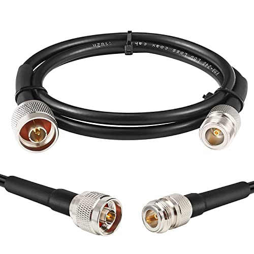 XRDS -RF 3ft N Male to N Female Cable, 50 ohm KMR240 Low Loss N Connector Coax Extension Cable Jumper for WiFi/Ham Radio Antenna, Signal Booster, Router, Amplifier