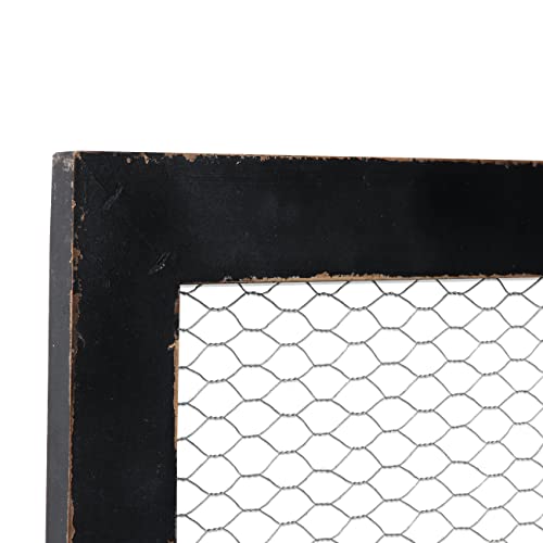 SOFE Farmhouse Memo Board Chicken Wire Frame, 18 × 29" Wall Grid - color: Black