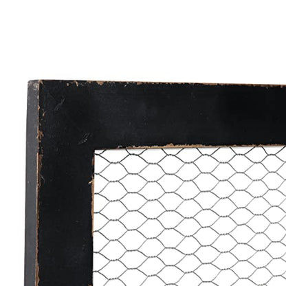 SOFE Farmhouse Memo Board Chicken Wire Frame, 18 × 29" Wall Grid - color: Black