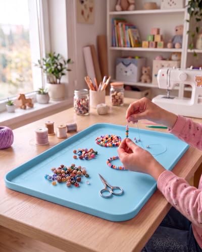 Silicone Mats for Crafts, 24" x 16" Waterproof Non-Slip Playdoh Mat - color: Blue, size: 24" x 16"