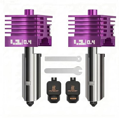 2PCS 0.4MM Hotend Kit for Bambu Lab P2S/H2D/H2C/H2S/X2D/A1/A2L/A1MINI - color: Purple, size: 0.4mm