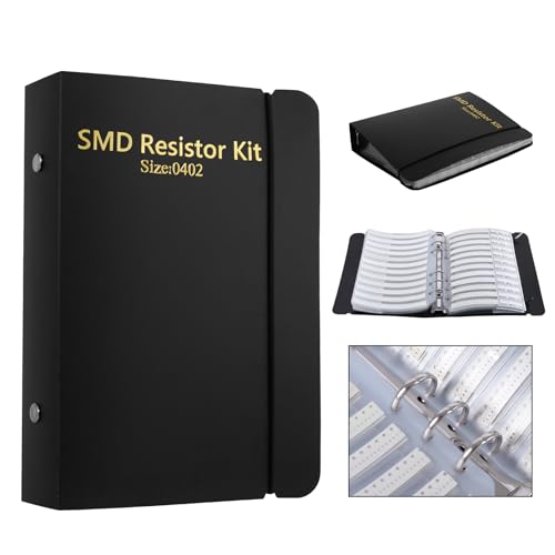 SMD 0402 Resistors Kit Bundle with 0402 Capacitors Assortment Folder- Sample Book Kit for Electronic Components.
