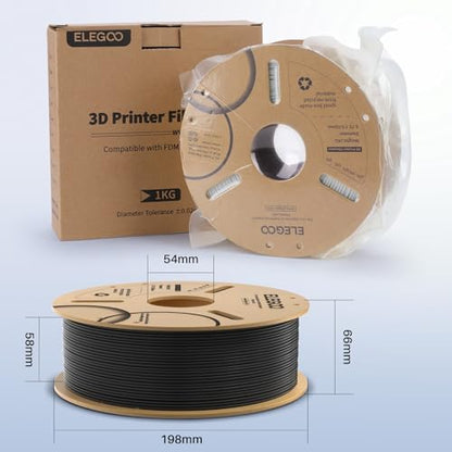 ELEGOO PLA Plus 3D Printer Filament 1.75mm Space Gray 1KG - color: Space Gray, size: 1KG