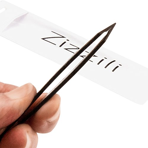 Tweezers – Surgical Grade Stainless Steel - Slant Tip for Expert Eyebrow Shaping and Facial Hair Removal – with Protective Pouch - Best Tweezer for Men and Women (Black) - color: Black
