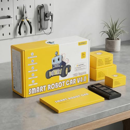 ELEGOO UNO R3 Smart Robot Car Kit V4 with Camera, Compatible with Arduino