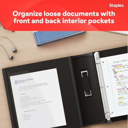 Staples Better Binder, 5 Inch D-Ring, Black, Reinforced Spine - color: Black, size: 5-Inch
