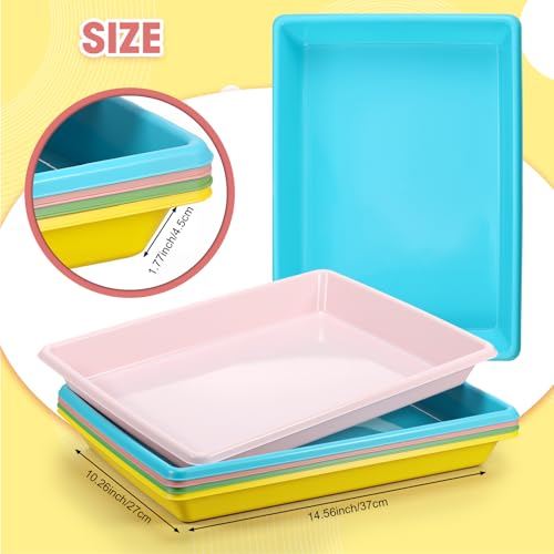 Maitys 15 Pcs Large Activity Plastic Art Trays for Kids Crafts, Pastel - color: Pastel