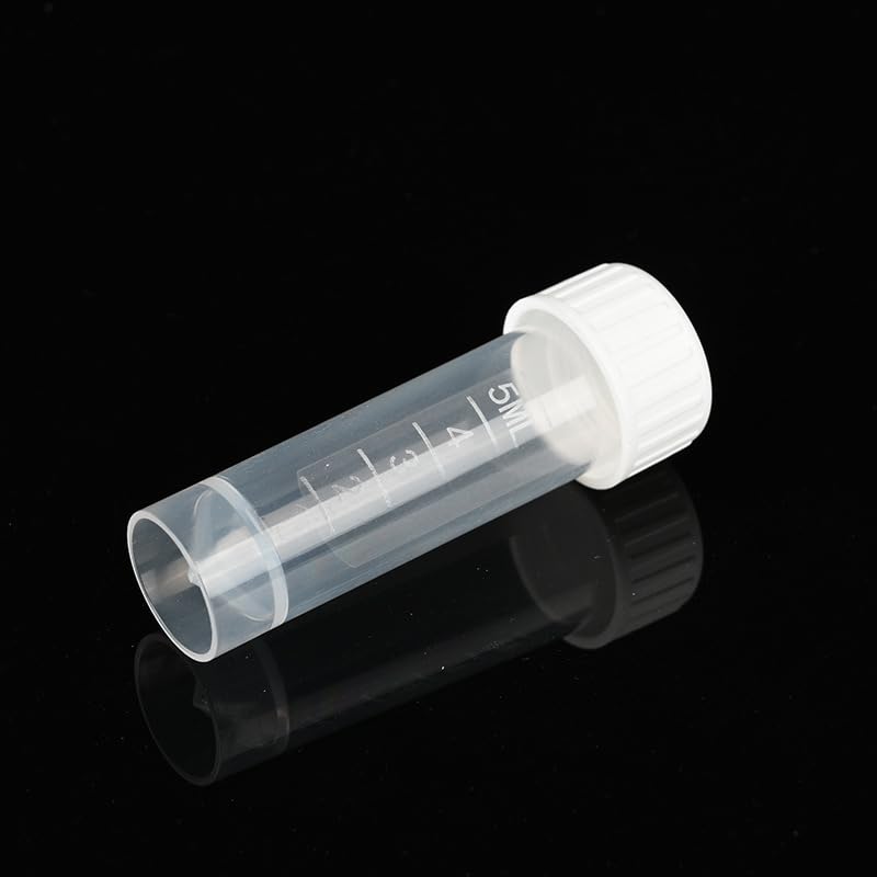 50pcs 5ml Plastic Test Tubes Screw Caps Small Bottle Vial Storage Vial Storage Container for Lab