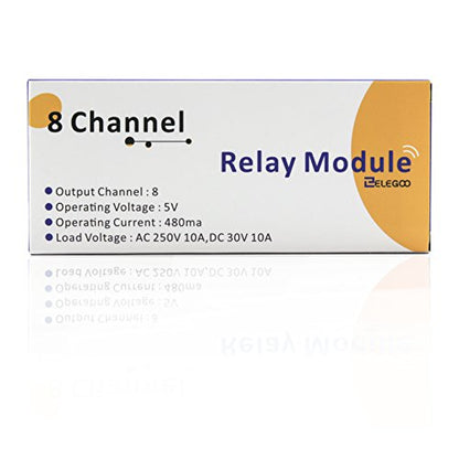 ELEGOO 8 Channel DC 5V Relay Module with Optocoupler for Arduino Projects (Pack of 2) - size: 8 Channel (Pack of 2)