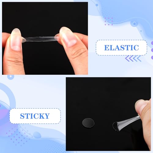 JUNEBRUSHS 350 Pieces Double Sided Sticky Dots, Sticky Tack for Wall Hanging Removable Poster Putty Clear Round Putty No Trace Adhesive Sticky Putty for Balloon Craft DIY Art Office Supplies (20 mm) - size: 20mm
