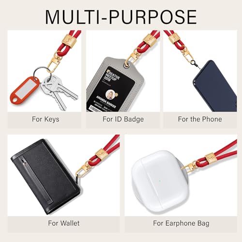 Fishent Lanyard, Cute Neck Lanyards for Keys ID Badges Holder, Keychain Key Teacher Lanyard with Safety Breakaway Buckle for Women Men, Red - color: Red