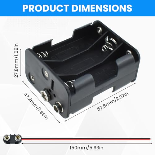 SDTC Tech 2-Set 6X 1.5V AA Battery Holder and I Type Snap Connector Kit - size: 6 Slot